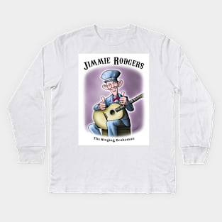 Jimmie Rodgers, The Singing Brakeman Kids Long Sleeve T-Shirt